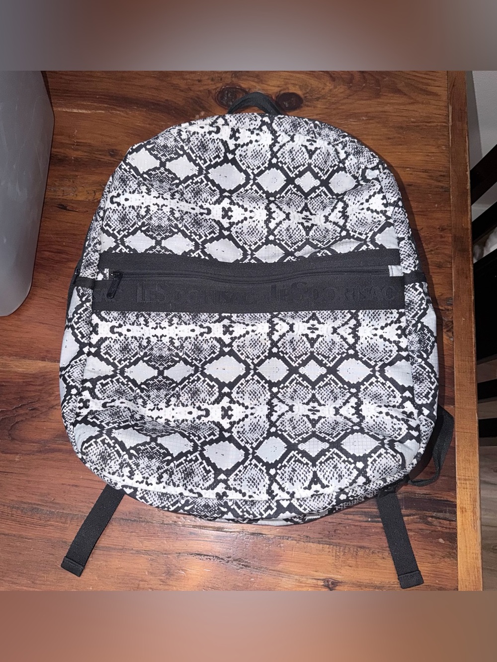 Snakeskin Print Backpack travel bag
